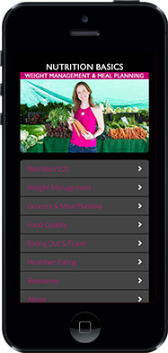 Nutrition Basics app: Weight Management & Meal Planning. App for iOS.