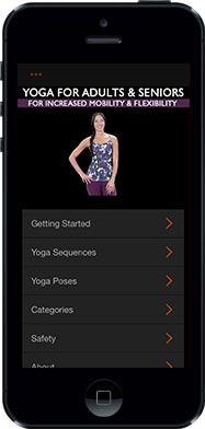 Yoga app for adults & seniors, on iPhone & iPad.